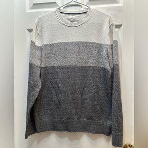 GAP Men's Ombre Crewneck Sweater in White and Gray